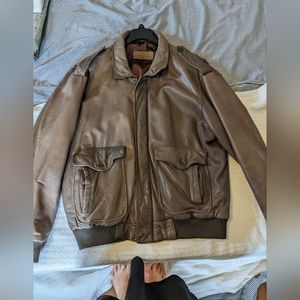 Vintage Brooks Brothers Men's Leather Bomber